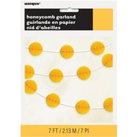 Tissue Paper Honeycomb Ball Garland, 7 ft, Yellow, 1ct
