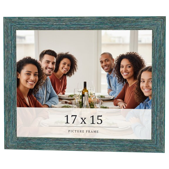 17x15 Frame Blue Rustic Barnwood Solid Wood Picture Frame Width 1.25 Inches | Interior Depth 0.5