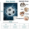 thumbnail image 3 of Soccer Blanket 3D Print Throw Blanket Soccer Ball on Water Blue Background Soft Plush Sherpa Fluffy Blankets Soccer Gifts for Kids Boys All Season Couch Bed Home Decor (Soccer,50"×60"), 3 of 6