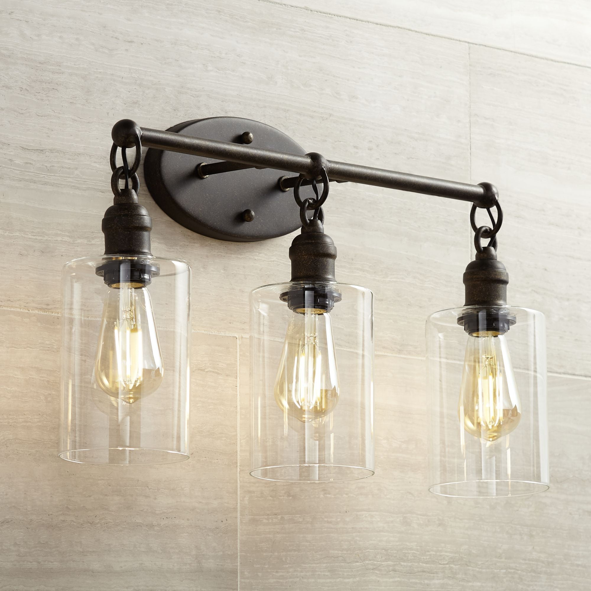 Franklin Iron Works Industrial Rustic Wall Light LED Bronze Hardwired