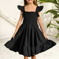 thumbnail image 2 of Otqutp Girls' U-Neck Casual Cotton Dress 2025 Trendy Tank Top Sundress for Kids 4-10 Years - Solid Color Everyday Outfit, 2 of 5