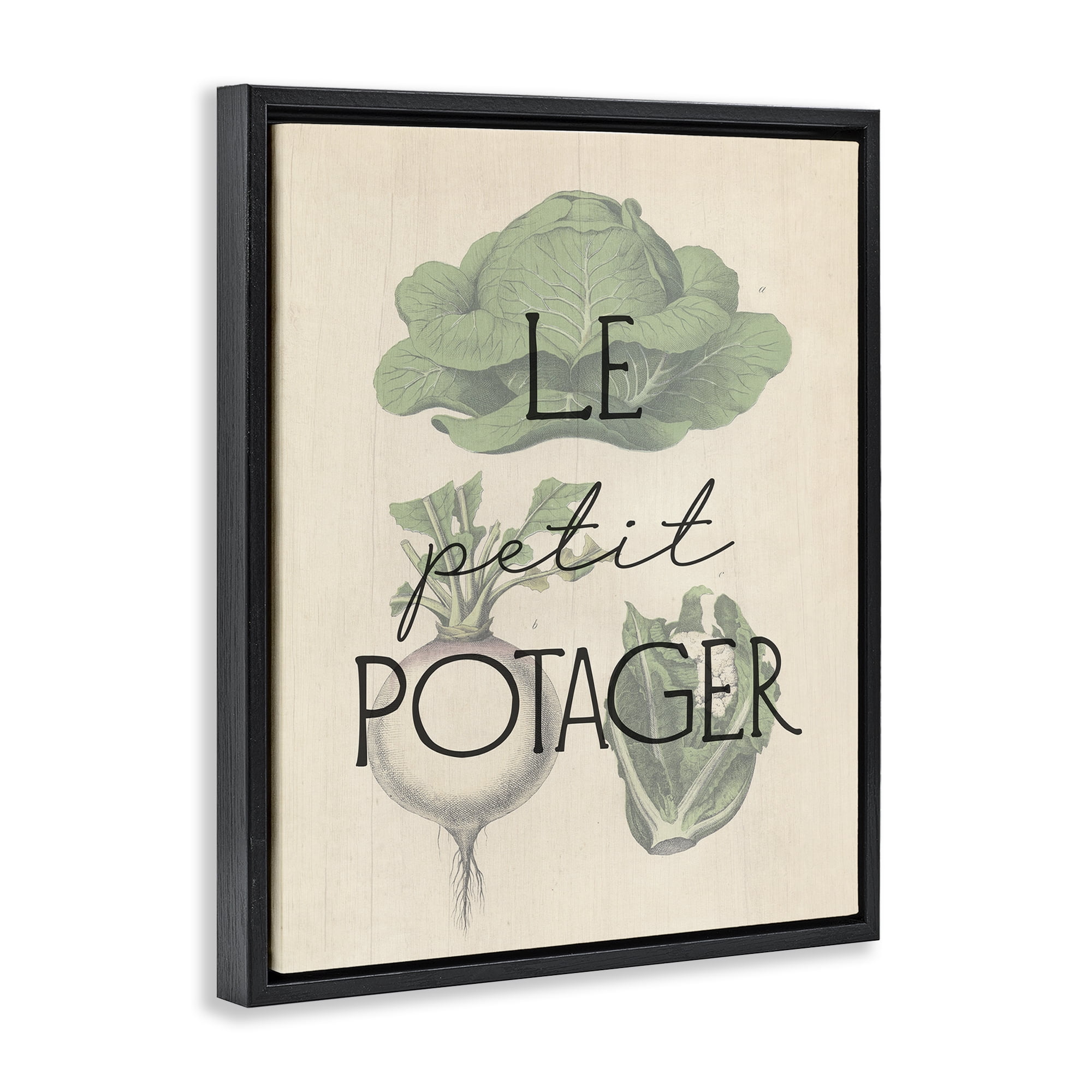 Stupell Industries French Vegetable Garden Food & Beverage Painting Black Floater Framed Canvas Art Print Wall Art, 25 x 31