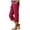 Wine, variant on Fnooota Cotton Linen Capri Pants for Women, Straight-leg Casual Summer Relaxed Fit Womens Capris Khaki Size S-2XL