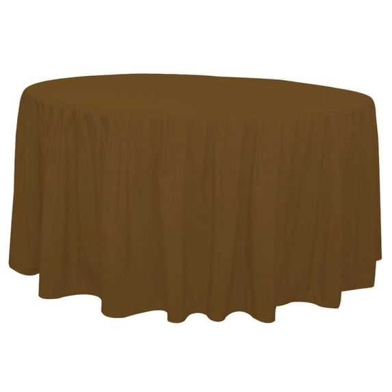 The Great American Store Polyester 36 Inch Round Fitted Chocolate Tablecloth With Pleated Table Skirt for Party Table Decoration, Banquet Tablecloth, Wedding Tablecloths (D36"x H28")