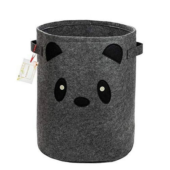Sannomiya Felt Fabric Small Panda Baby Hamper - Woodland Nursery Decor - 1-Bin Laundry Basket