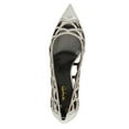 thumbnail image 2 of XYD Women Openwork Crystals Studded Pumps Pointed Toe Slip on Sandals Stiletto Mid Heel Dress Shoes Size 11 Silver, 2 of 4
