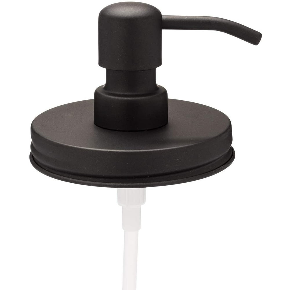 Jarmazing Products Wide Mouth Black Mason Jar Soap Dispenser Lids One