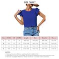 thumbnail image 4 of Mujeres capas ruffle manga blusa redonda Masajeadores de cuello color puro elegante suelta casual camiseta verano, 4 of 8