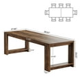 thumbnail image 3 of Tribesigns 88.61-inch Extra Long Conference Table for 6 to 8 People, 7 ft Rectangle Meeting Table for Office, Dark Brown (Set of 4), 3 of 7