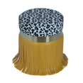 thumbnail image 3 of TOV Furniture Ajani Citron Jaune et Imprimé Léopard Pouf Rembourré, 3 of 9