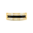 thumbnail image 2 of Diamond Princess 14kt Yellow Gold Mens Round Diamond Double Row Black Textured Wedding Band Ring 1/4 Cttw, 2 of 4