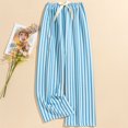 thumbnail image 2 of Women's Casual Fashion Sleep Pants Striped Loungewear Pants Wearable As Outerwear High-Waisted Pants for Modern and Comfortable Lifestyle,Blue,One Size, 2 of 4