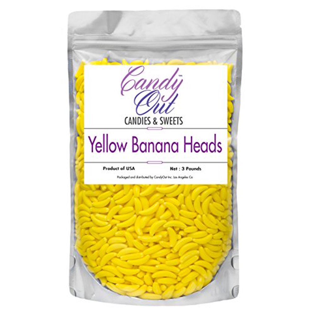 CandyOut Banana Heads Candy 3 Pound Yellow Banana Shaped Candy in