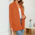 thumbnail image 6 of WTOBBY Women's Lightweight Cardigan Sweater Open Front Long Sleeve Thin Knit Jacket Casual Loose Fit Cover Up with Pockets Breathable Layer for Spring Fall,Orange XL, 6 of 7