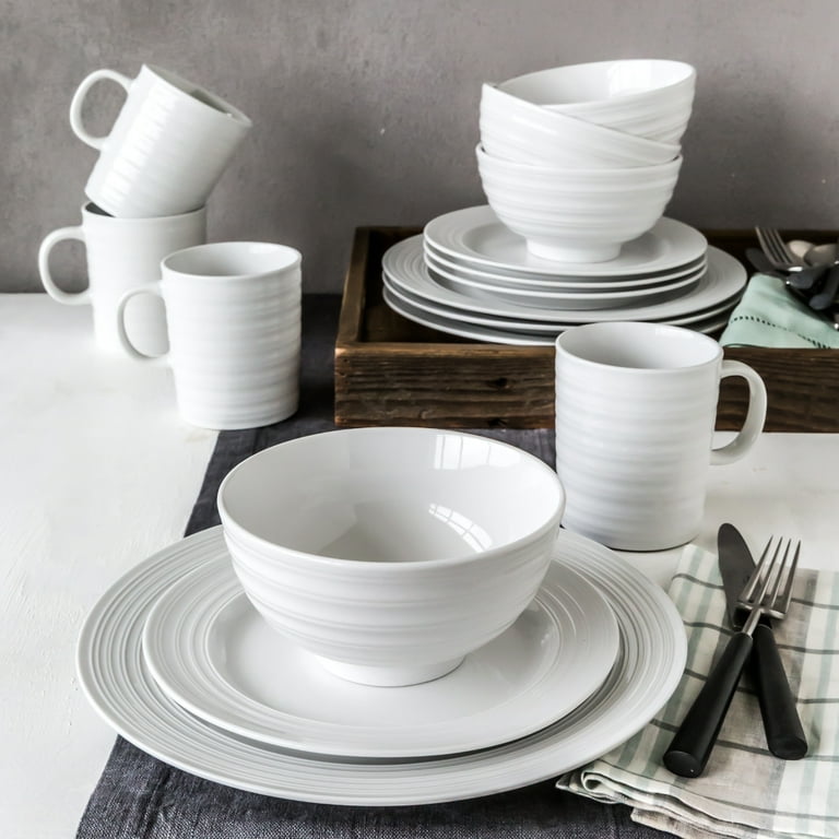 Organic White Ceramic Irregular Shape Dinner Set – Rustic Edge