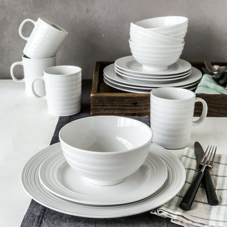 Better Homes and Gardens Anniston Porcelain 16 Piece Dinnerware Set ... Better Homes and Gardens Anniston Porcelain 16 Piece Dinnerware Set ...