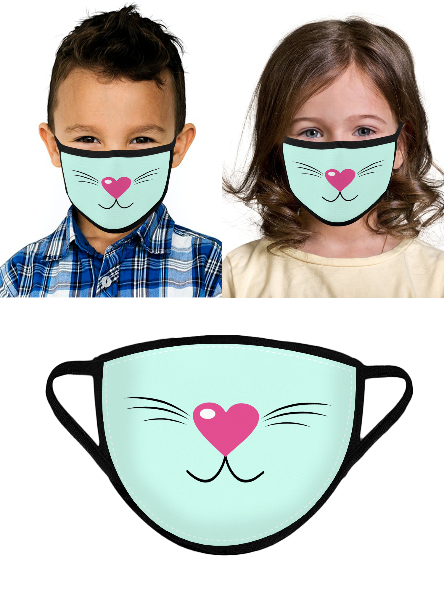 Awkward Styles Cat Face Mask 4 Pcs Face Mask Kids Reusable Face Masks