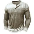 thumbnail image 2 of Maplenight Henley Shirts for Men Long Sleeve Button Vintage Shirts Gradient Color Relaxed Fit Casual Tops for Fall Winter, 2 of 8