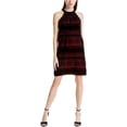 thumbnail image 1 of Max Studio London Robe Trapèze en Velours Imprimé pour Femmes, Noir, Grand, 1 of 5