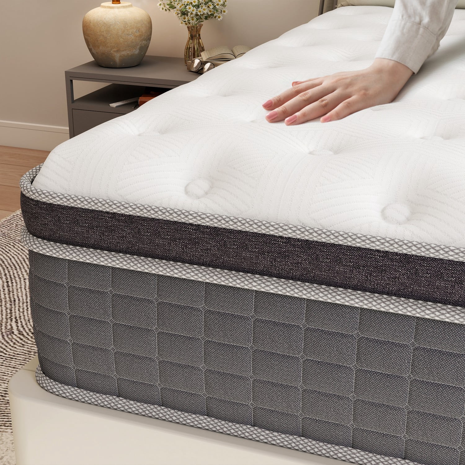 AMENDPATURE Cooling Airflow 12 inch Full Hybrid Mattress,Memory Foam & Spring，Medium Comfort in a Box,Adult