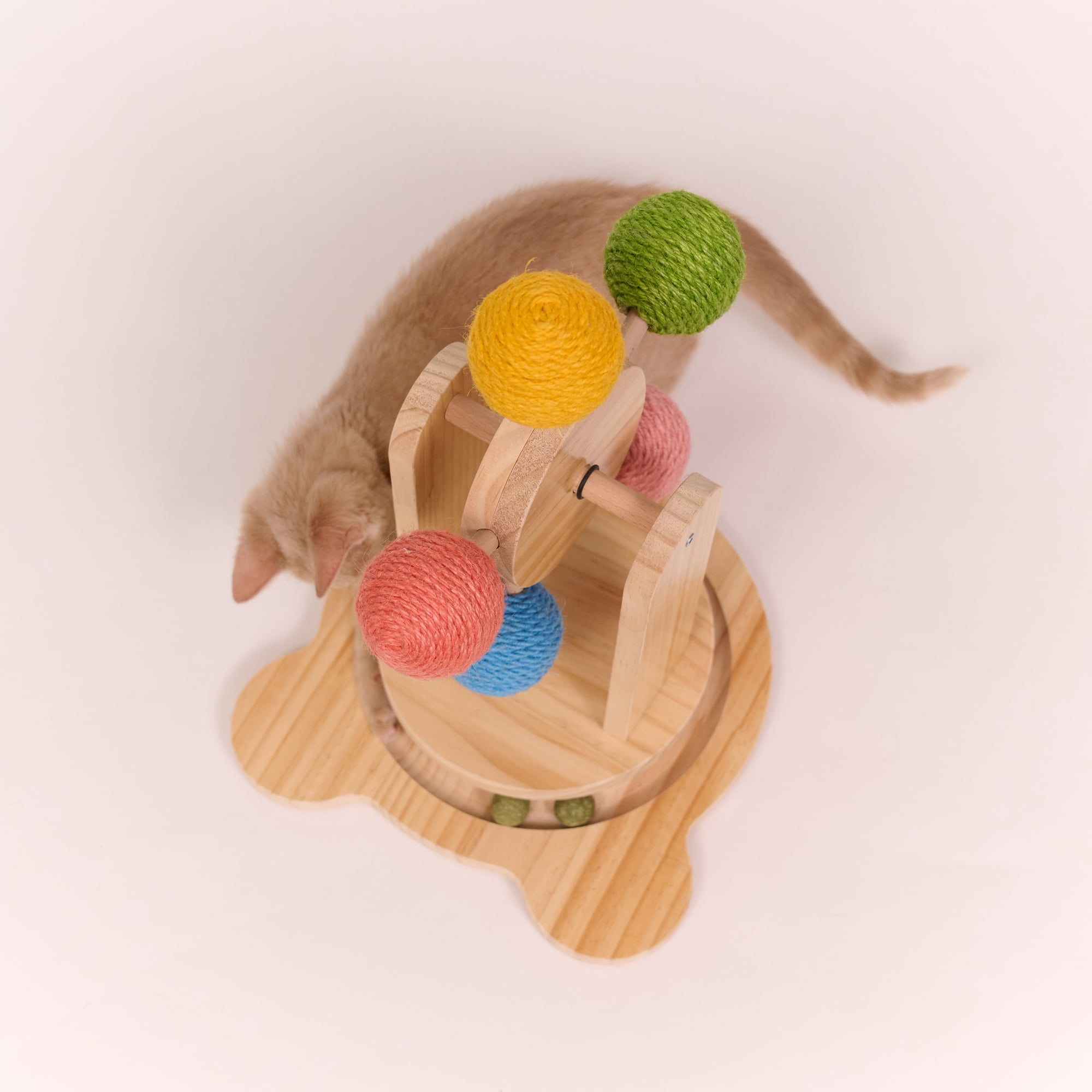 The Complete Interactive Play Center: Pinewood Ferris Wheel Cat Toy