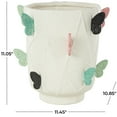 thumbnail image 3 of DecMode 11" Butterfly Wide White Ceramic Vase with Multicolor Accents, 3 of 9