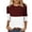 Brown, variant on Ahdbtas Womens Tops 3/4 Sleeve Crewneck Color Block Shirts Casual Print Trendy Tops Three Quarter Length T Shirt Summer Pullover