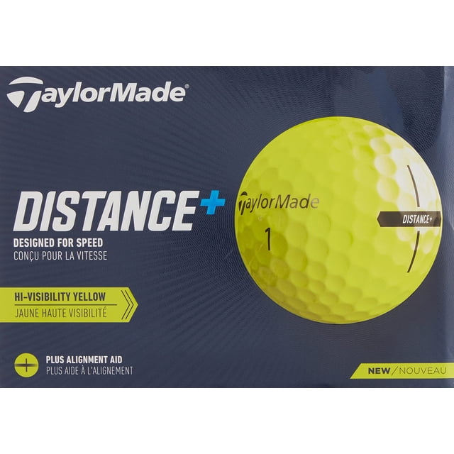 Pelotas de golf TaylorMade Distance+ amarillas 2021 (1.25 libras)