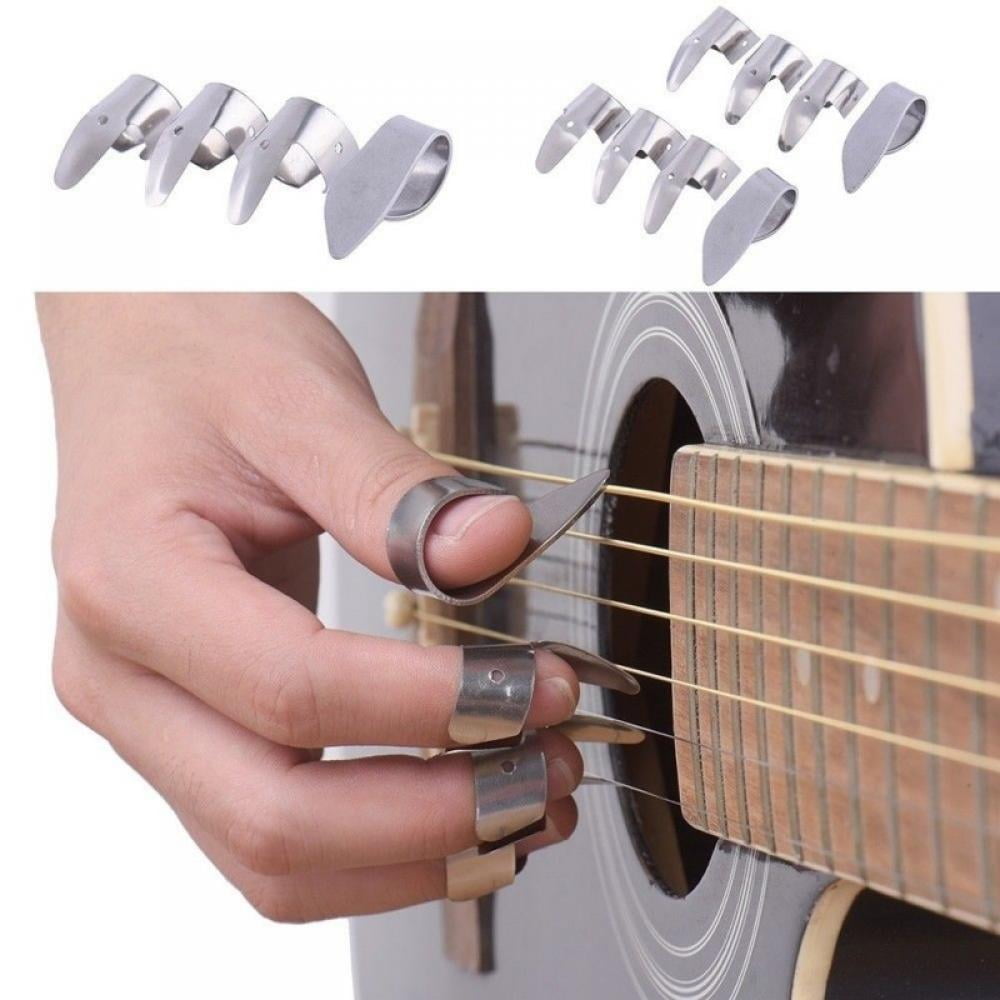 Nail Protector For Guitarist 4pcs Guitar Picks Set Stainless Steel