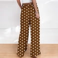 thumbnail image 5 of Mifsaly Wide Leg Flowy Pants for Women Polka Dot Lounge Pants Lightweight Casual Loose Fit Palazzo Trousers Brown,XL, 5 of 5