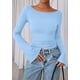 thumbnail image 2 of Camiseta PRETTYGARDEN Otoño 2025 Crop Top de Manga Campana Azul Cielo XL, 2 of 8