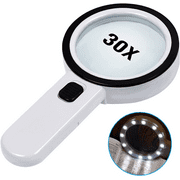 Magnifying Glass with 12 LED Lights, Nazano 30X Magnifying Glass for Reading