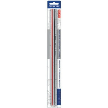 Staedtler Prof-quality Architect Triangular Scale - 12" Length - Aluminum - 1 Each - Silver | Bundle of 10 Each