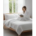thumbnail image 4 of Couverture Thermique Taille Simple 66"x90 Pouces 100 % Coton Crochet Couleur Blanc 2/pack, 4 of 5