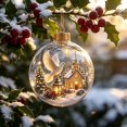 thumbnail image 6 of Glowing Christmas Story Ornament, Light‑Up Mini Holiday Scene, 3.1in Peace Dove Church Hanging Ball, Acrylic Christmas Tree Decoration, Festive Keepsake Ornament for Mantel, Window and Home Decor, 6 of 7