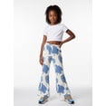 thumbnail image 4 of Girls Flared Pants, Wide Leg Digital Print Trousers, Bell Bottom Casual Slim Fit Kids Bottoms for Girls Age 4-13 Spring Summer Fall, 4 of 6
