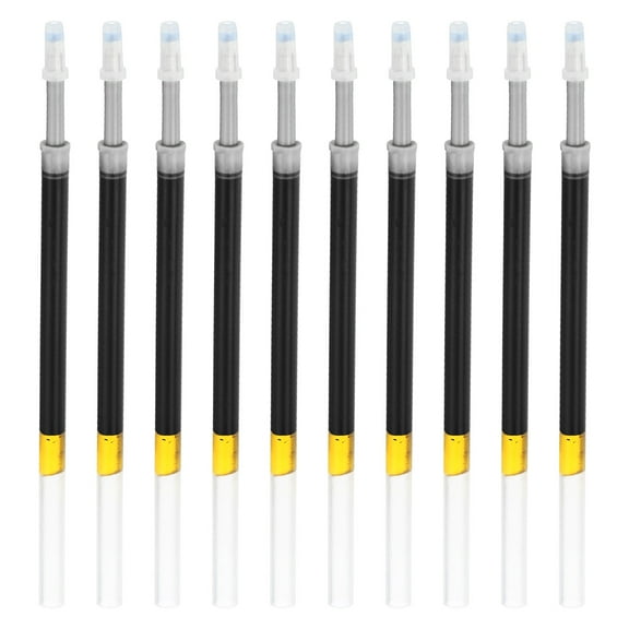 Uxcell 110mm Roller Pen Refills Black Gel Ink Pen Refill, Transparent Rod 100 Pcs
