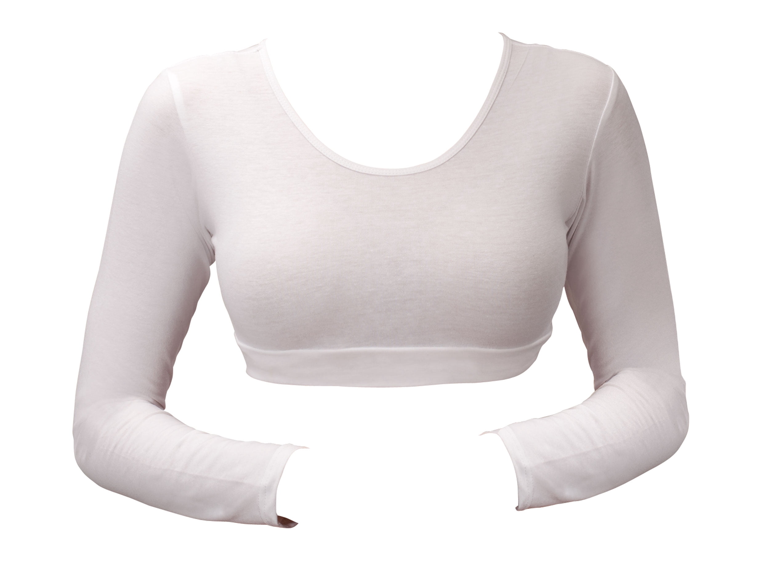 Long Sleeve Cropped Cami, White 