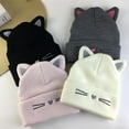 thumbnail image 2 of Cute Cat Ears Hats for Women Winter Knitted Beanie Hat for Outdoor Snow Ski Skull Cap, 2 of 6