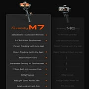 hohem iSteady M7 AI Tracking Gimbal Stabilizer for Smartphone,3-Axis Phone Gimbal with Fill Light and 1.4 Detachable Touchscreen Remote Control for Vlogging Travel