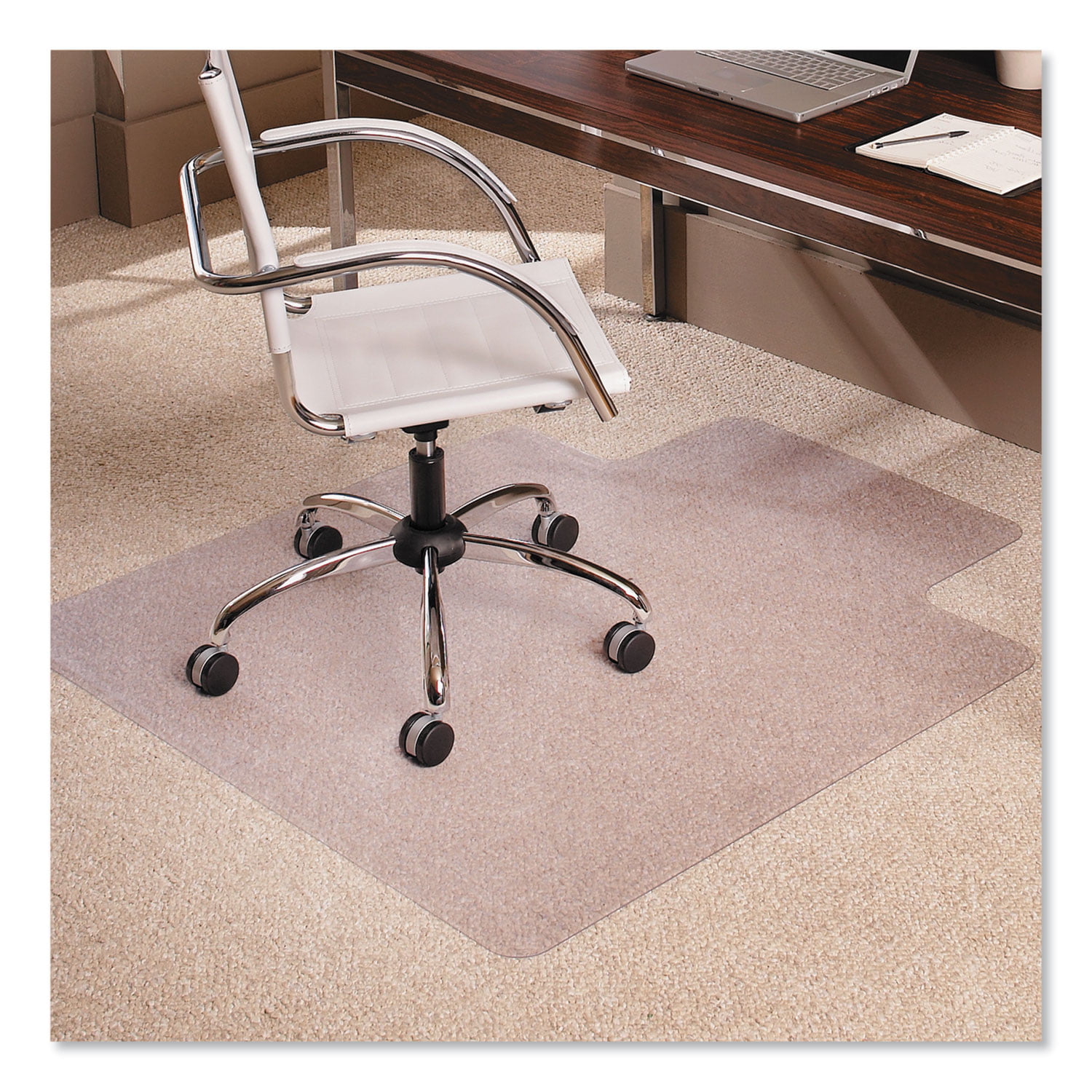 1/4" or less Size 30" x 48" Clear Floortex PVC Chair Mat for Carpets 