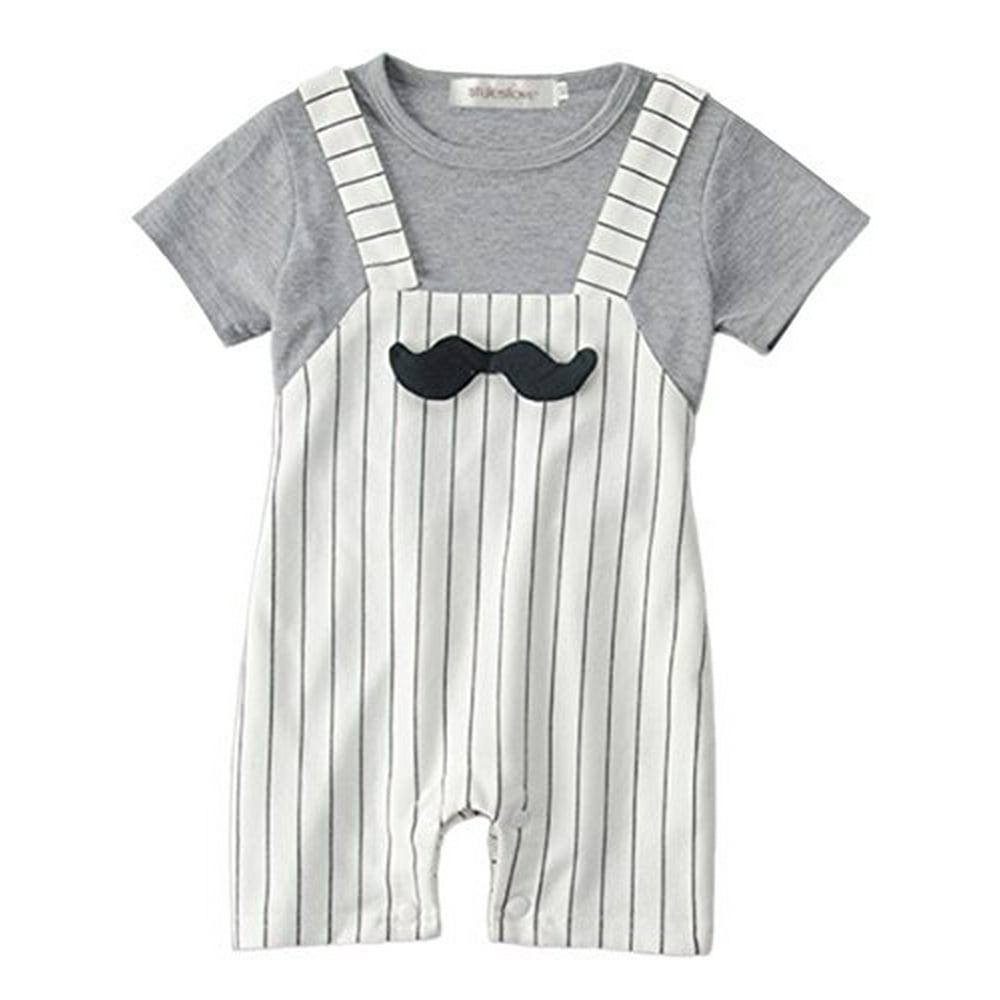 StylesILove StylesILove 3D Mustache Short Sleeve Baby Boy Romper