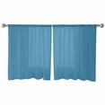 thumbnail image 2 of Blue Semi Sheer Curtains 45 Inch Length 2 Panels Set, Modern Pure Wave Ride Sheer Kitchen Curtain Privacy Voile Window Curtain for Living Room Bedroom Rod Pocket Drapes, 2 of 7