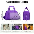 thumbnail image 3 of 14 inch Small Gym Bag, Mini Duffel Bag for Women & Men, Carry On Lightweight for Travel  - Purple, 3 of 7