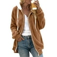 thumbnail image 4 of Qwertyu Women Fuzzy Fleece Jackets Winter Casual Oversized Fluffy Casual Coats Cardigan Warm Outerwear with Pockets Earthy Yellow 5XL, 4 of 6