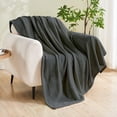 thumbnail image 2 of Cozy Flannel Blanket Printed King Size Bed Blanket for Home Decoration Ultra Soft Lightweight Microfiber Throws King 108 Dark Gray 50"x60", 2 of 8