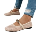 thumbnail image 6 of Willtoo Mesh Mary Jane Flats for Women Jelly Mesh Ballet Flats Clear Hollow Sandals Slip on House Slippers Dressy Ballerina Shoes Low Top Metal Buckle Lightweight Breathable Summer Beach, 6 of 7