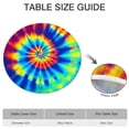 thumbnail image 6 of Colorful Rainbow Tie Dye Spiral Pattern Round Fitted Tablecloth with Elastic Edge,Dining Table Cover Waterproof,Outdoor Round Tablecloth for Camping,Dining,Indoor and Outdoor, 6 of 7