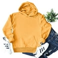 thumbnail image 3 of Vedolay Women Hoodless Hoodies Fashion Casual Pullover Long Sleeve Basic Crew Neck Sweatshirt Clothes for Women Yellow,L, 3 of 4