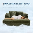thumbnail image 3 of Oversized Chaise Lounge Chair Indoor Upholstered Sofa Bed with Throw Pillows and Armrests Comfy Corduroy Sleeper Couch with Cup Holders and Charging Port for Living Room Bedroom 60 Inch Wide Green, 3 of 9